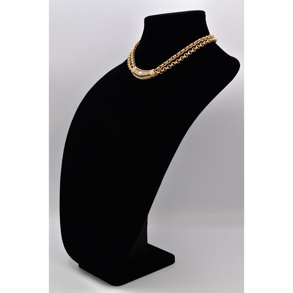 Authentic Dior Gold and Black Necklace with Pearl and Crystal Accents - Picture 9 of 12
